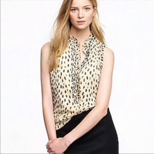 J. Crew Natasha top in wildcat, style 60637, silk